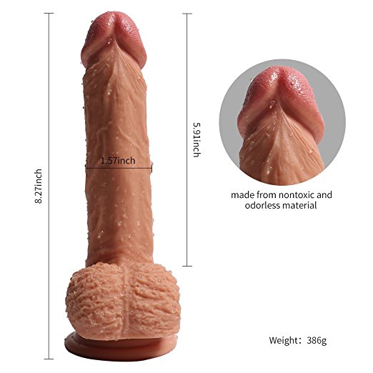 8.27 Inch Double Layered Dildo Hyper Realistic Dual layer Liquid Silicone Penis Sex Toy For Women Gift